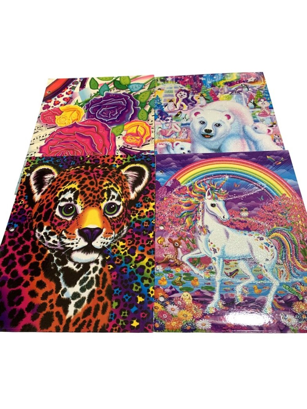 Lisa Frank Pocket Folders Leopard Unicorn Polar Bear 2014 Vintage 90s Roses READ